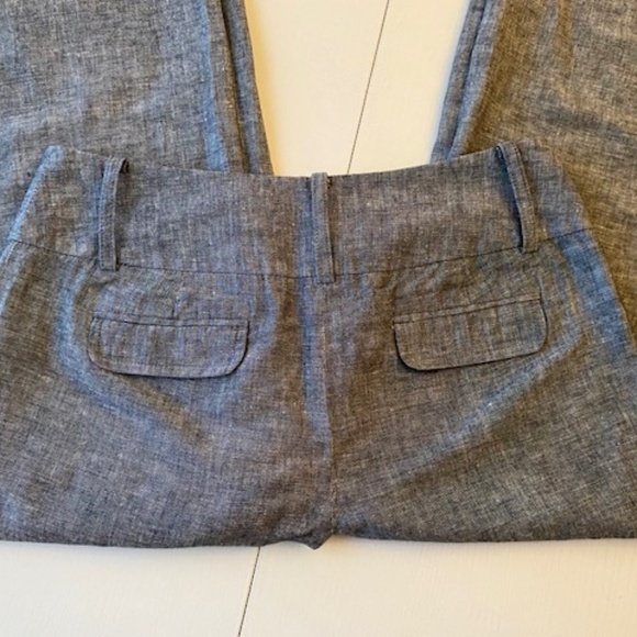 Ann Taylor Signature Linen Blend Wide Leg Grey Trousers NWOT Size 4 - Picture 2 of 13